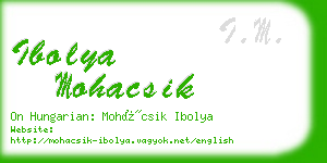 ibolya mohacsik business card